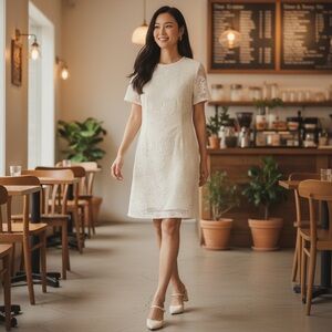 Elegant White Lace Dress